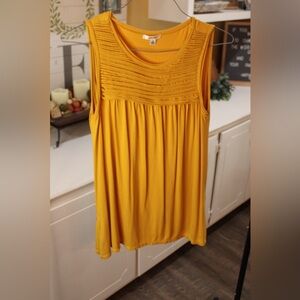 Mustard Yellow Sleeveless Babydoll Top 🌼
